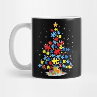 Autism Awareness Christmas Tree Xmas Gift Mug